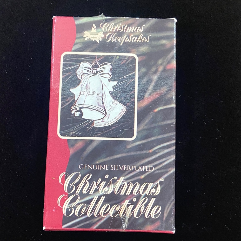 Vintage Silverplated Christmas Bells Ornament Boxed Collectible